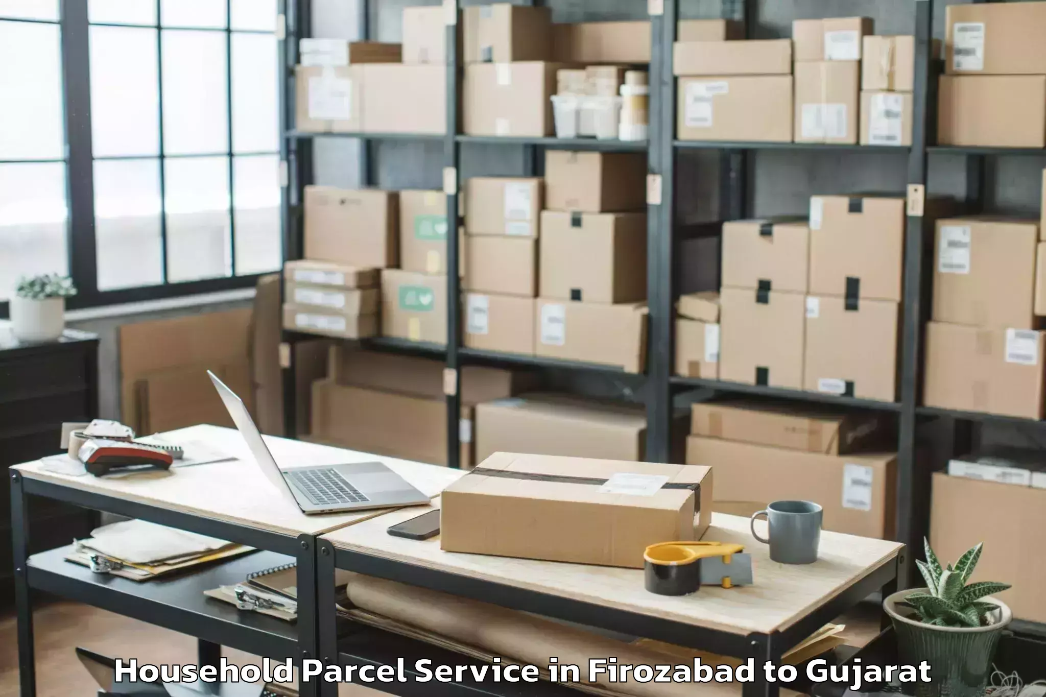 Hassle-Free Firozabad to Gandhinagar Household Parcel